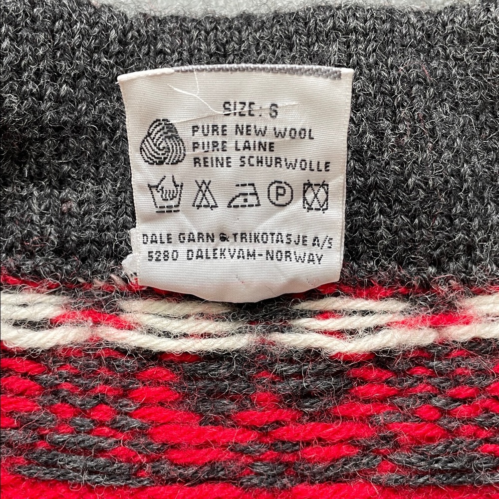 Dale of Norway Red, Black & White Nordic Cowl Sweater - Picture 6 of 15